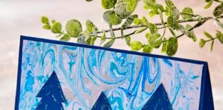 How to make Winter Foam Marbling Card