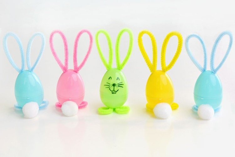 Bunny craft with plastic eggs