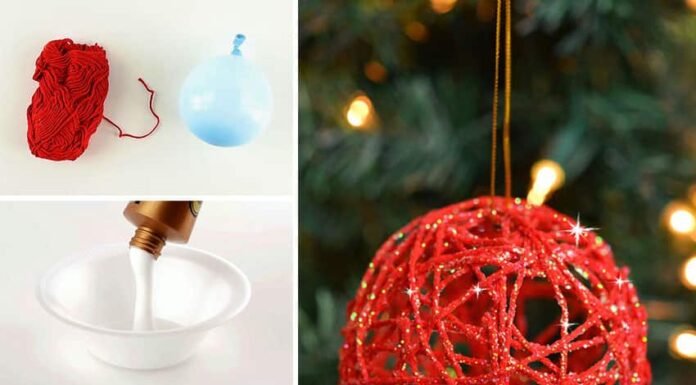 How to Make Glitter Ball Yarn Ornaments Using Balloons These glitter ball yarn ornaments using balloons are so PRETTY and they're so much fun to make! This is such a fun Christmas craft and a great way to make homemade Christmas ornaments. They look so sparkly and pretty on the Christmas tree! Make them in all your favourite festive colors!