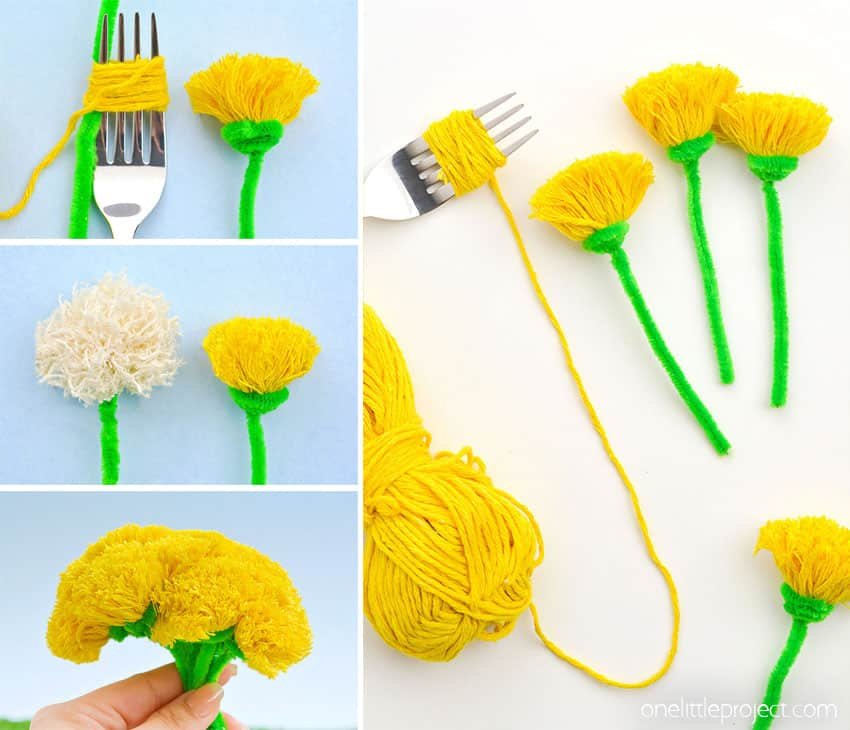 How to make pom pom dandelions