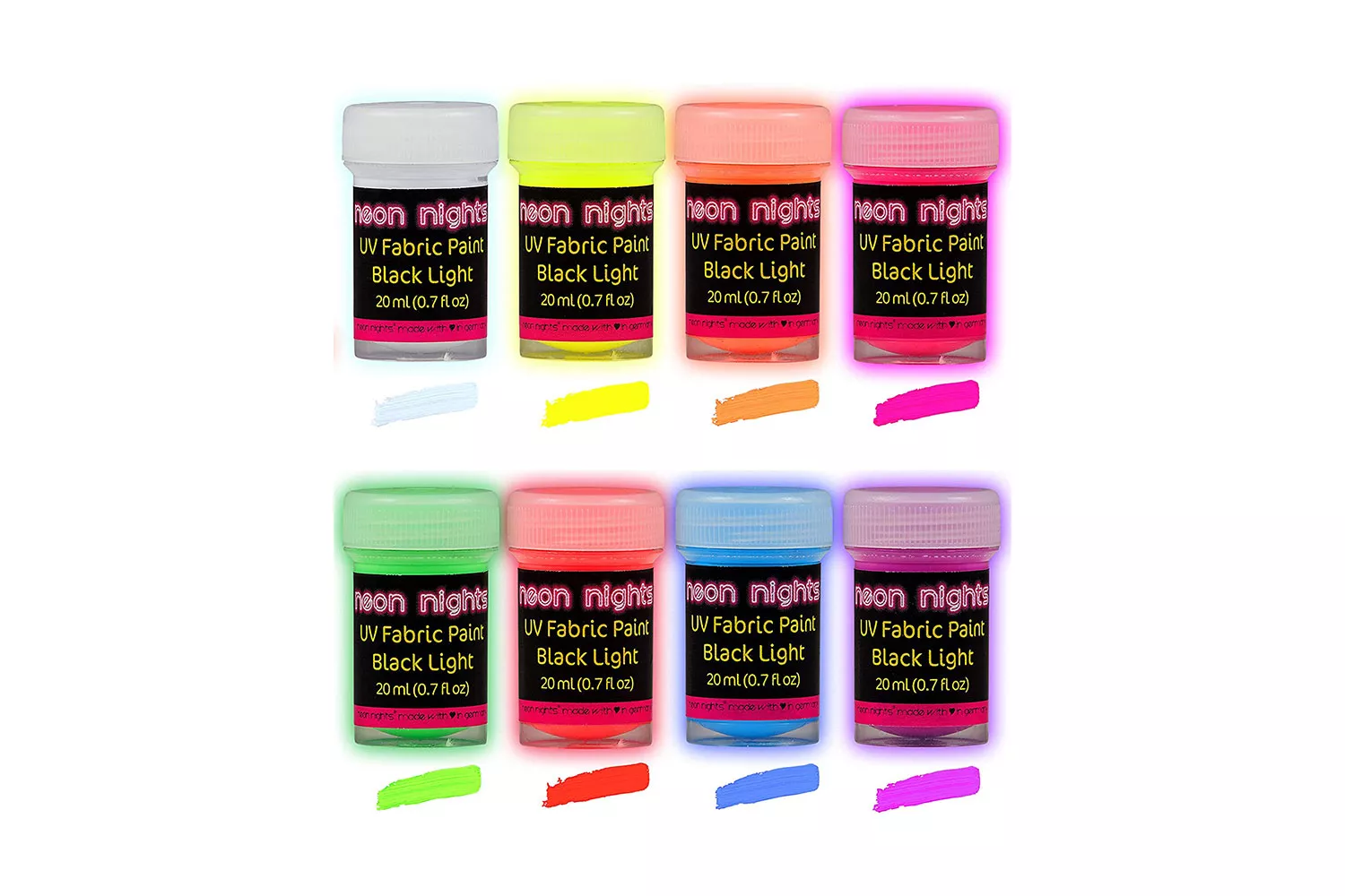 neon nights UV Fabric Paint Set Fluorescent for Clothing