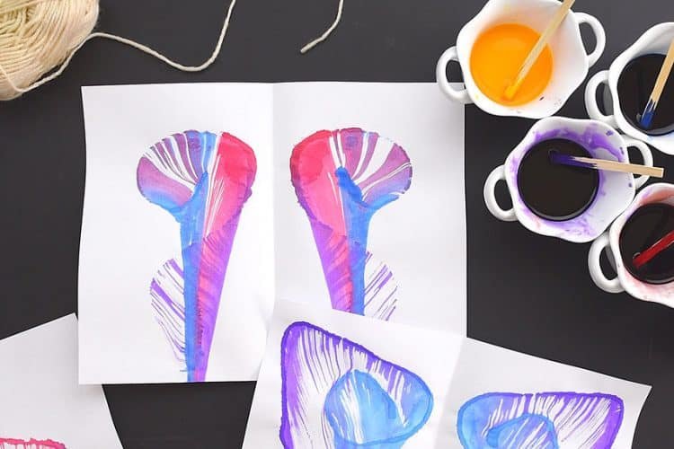 Watercolor string painting