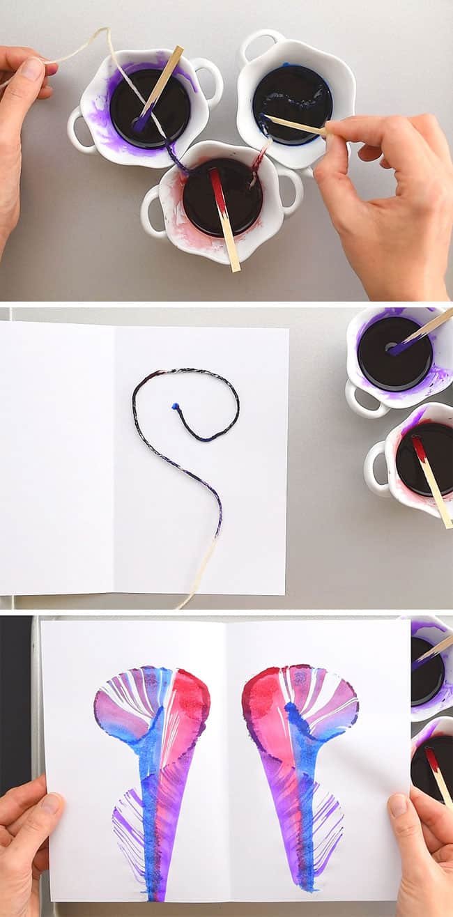 String painting design with 3 colours