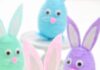 How to Make a Yarn Wrapped Bunny Easter bunny craft made with felt and a yarn wrapped plastic Easter egg