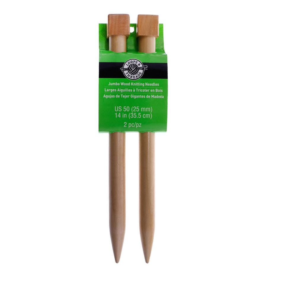 Jumbo Wood Knitting Needles