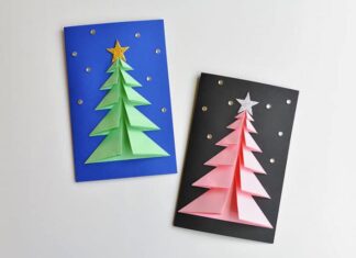 How to make 3D Paper Christmas Tree Card 3D Christmas Tree Cards