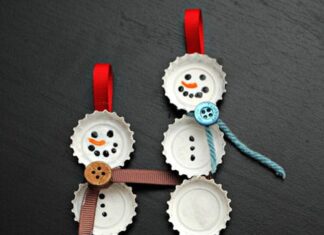 DIY Melted Snowman Ornaments: A Fun Holiday Craft Idea 38 Handmade Christmas Ornaments - Bottle Cap Snowman Ornaments