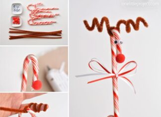 How to make Reindeer Gift Bags Do you remember making these candy cane reindeer when you were a kid?! They're so cute and SO EASY! What a great holiday craft to do with the kids!