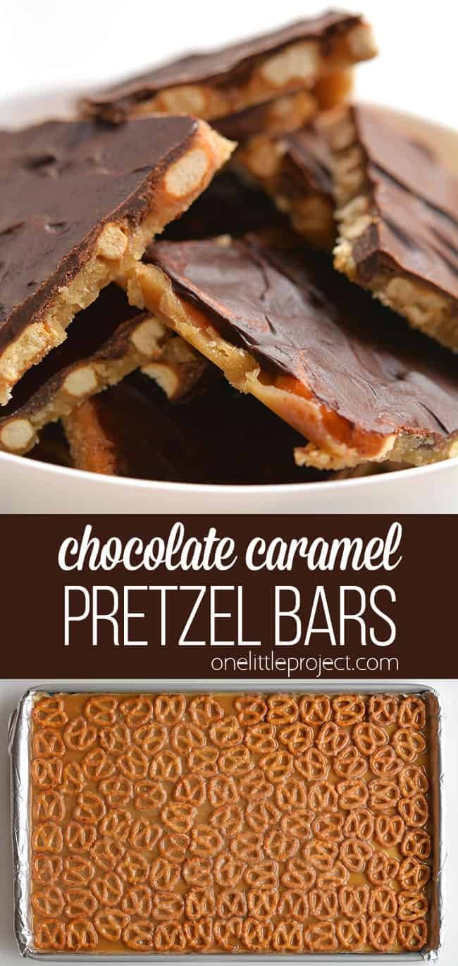 These chocolate caramel pretzel bars are SO GOOD and they're really easy to make! With only 4 ingredients they're a salty, crunchy and addictive treat!