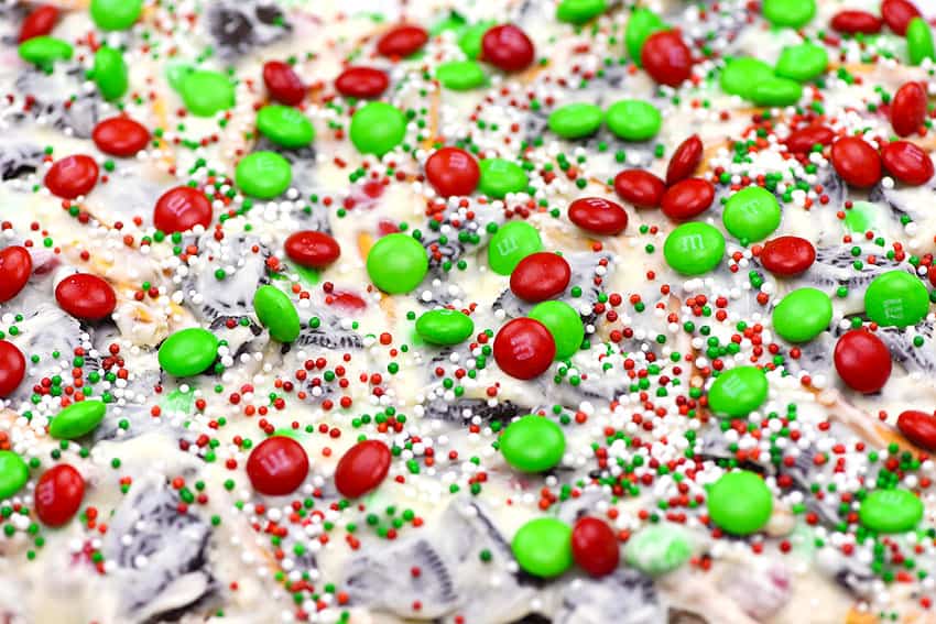 Christmas bark cookie crunch before it's broken up
