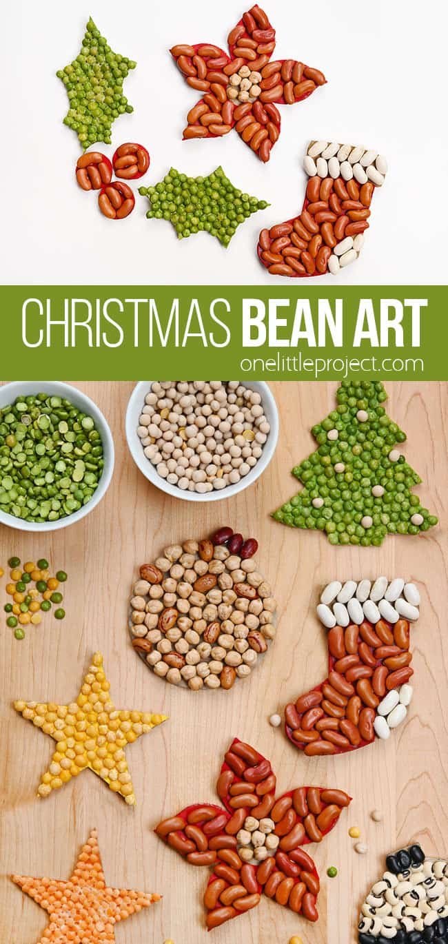 Easy and fun Christmas bean art