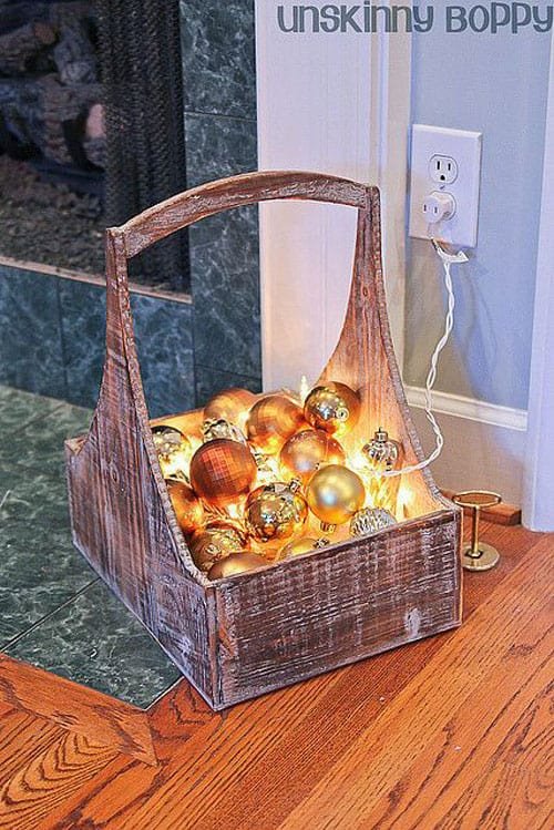 18 Clever Christmas Light Crafts - Christmas Ornament Basket