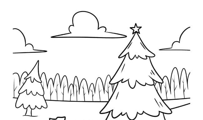 Christmas Tree Coloring Pages Christmas Tree Coloring Pages - Santa's sleigh