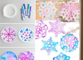 How to Make Coffee Filter Snowflakes These coffee filter snowflakes are so easy to make and they are SO PRETTY! This is such a fun winter craft idea! A great activity for a snow day at home but also simple enough for teachers to make with the whole class at school. They make beautiful sun catchers and are a great Christmas decoration that can stay up all winter long!