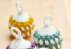 How to Make a Crochet Christmas Ornament Crochet Christmas baubles on a wood background