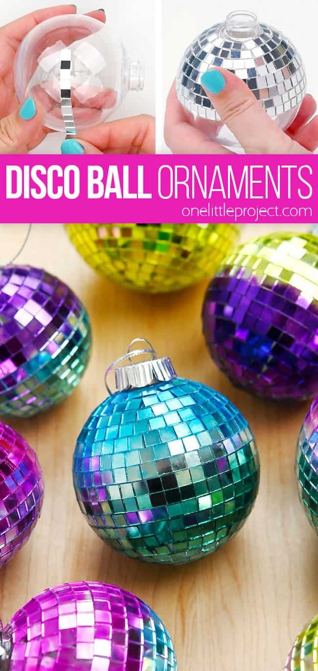 Colourful mirror ball ornament craft