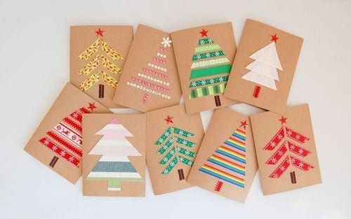 19 Christmas Wrapping Paper Crafts - DIY Christmas Cards