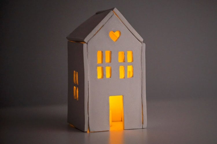 Clay House DIY clay house candle holder