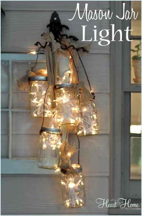 18 Clever Christmas Light Crafts - DIY Mason Jar Light