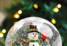 How to make Snow Globe DIY snow globe with a snowman figurine and glitter snow