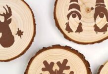 How to Make Wooden Coasters Group of painted DIY wood coasters