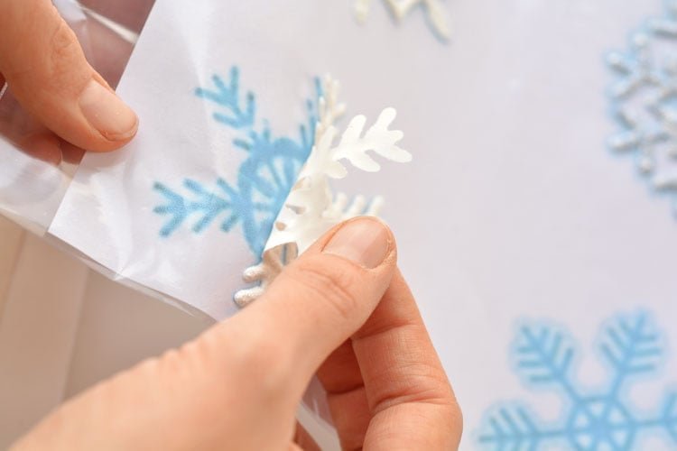 These snowflake window clings are so easy to make and they end up looking SO PRETTY! They're a great decoration that can be left up all winter!