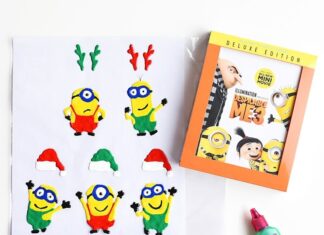 DIY Holiday Minion Window Clings Inspired by Despicable Me 3 These Holiday Minion Window Clings were inspired by Despicable Me 3 (now available on Blu-ray and DVD!). They are SO EASY to make and they look so cute! What a fun way to add some festive cheer to your windows!!