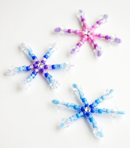 Pipe Cleaner Beaded Snowflakes Pipe cleaner snowflakes with pony beads
