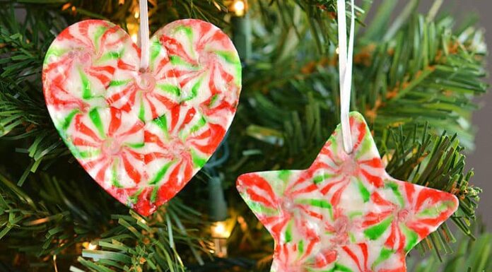Melted Peppermint Candy Ornaments Melted peppermint candy ornaments