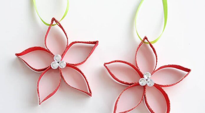 Turn Toilet Paper Rolls into Stunning DIY Poinsettia Ornaments for Christmas Paper Roll Poinsettia Ornaments