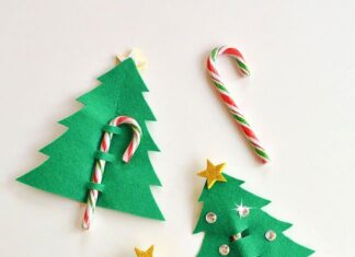How to make Felt and Candy Cane Christmas Tree Felt and Candy Cane Christmas Tree Favors