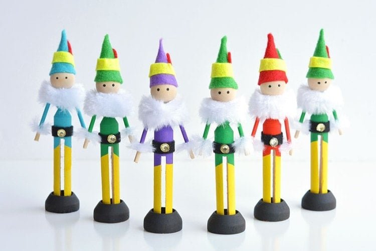 Clothespin elf wooden peg doll