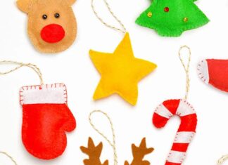 How to make Felt Ornaments DIY felt ornaments made using 7 free felt ornament patterns