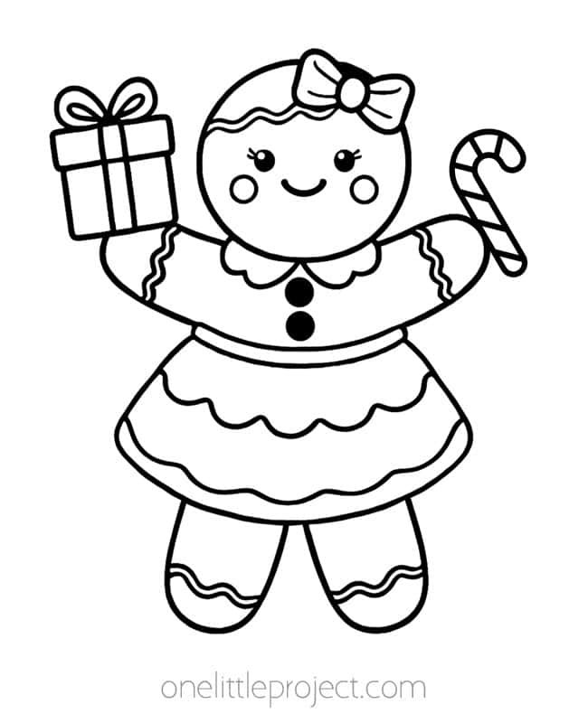 Gingerbread Coloring Pages - gingerbread girl