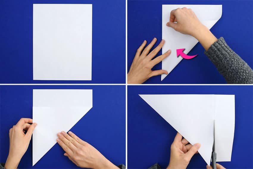 How to cut a piece of paper into a square