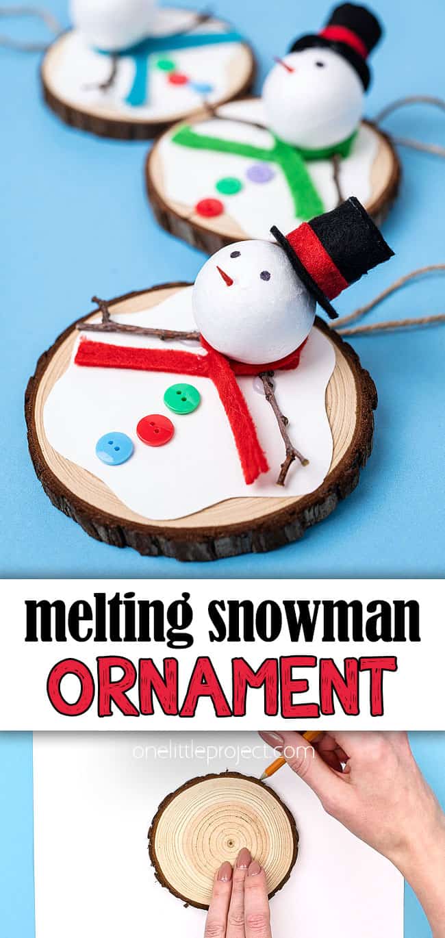 Melting snowman ornament