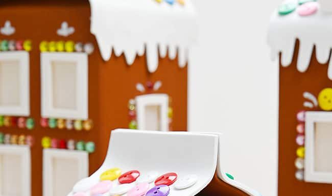 Milk Carton Gingerbread House Milk carton gingerbread house decorated with paint and buttons