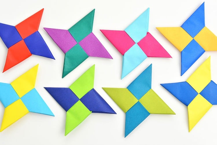 Origami paper ninja star