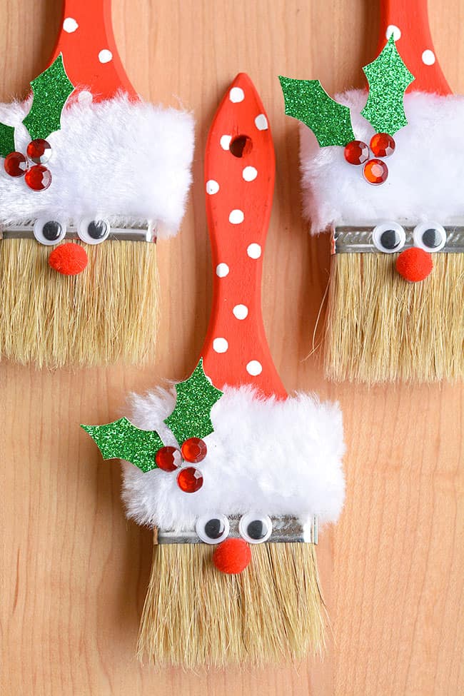 Paint brush Santa ornaments