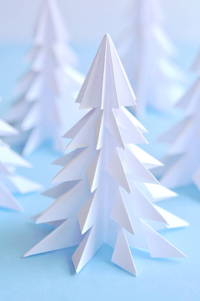 Snowy white paper Christmas tree