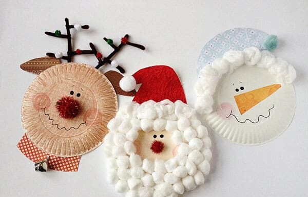 Adorable Paper Plate Christmas Crafts: Rudolph, Santa, and Frosty Paper-plate-christmas-crafts