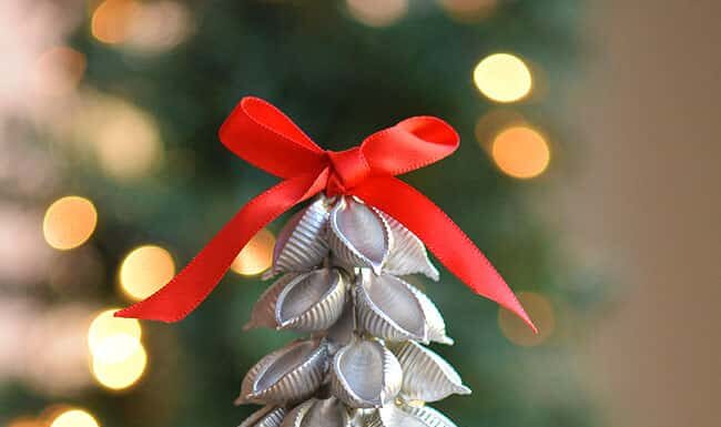 How to make Pasta Christmas Tree Pasta Christmas tree with Christmas tree lights in the background