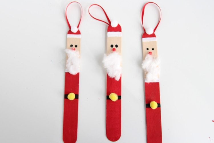 Santa Popsicle Stick Ornaments