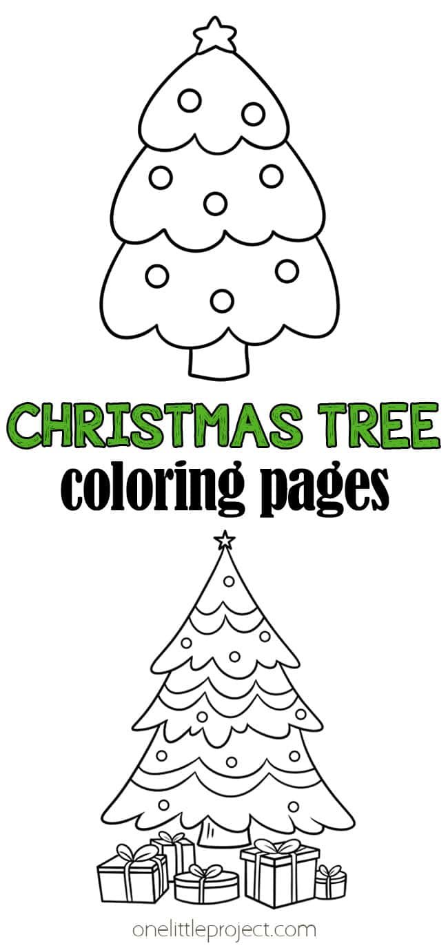 Free, printable Christmas tree coloring pages