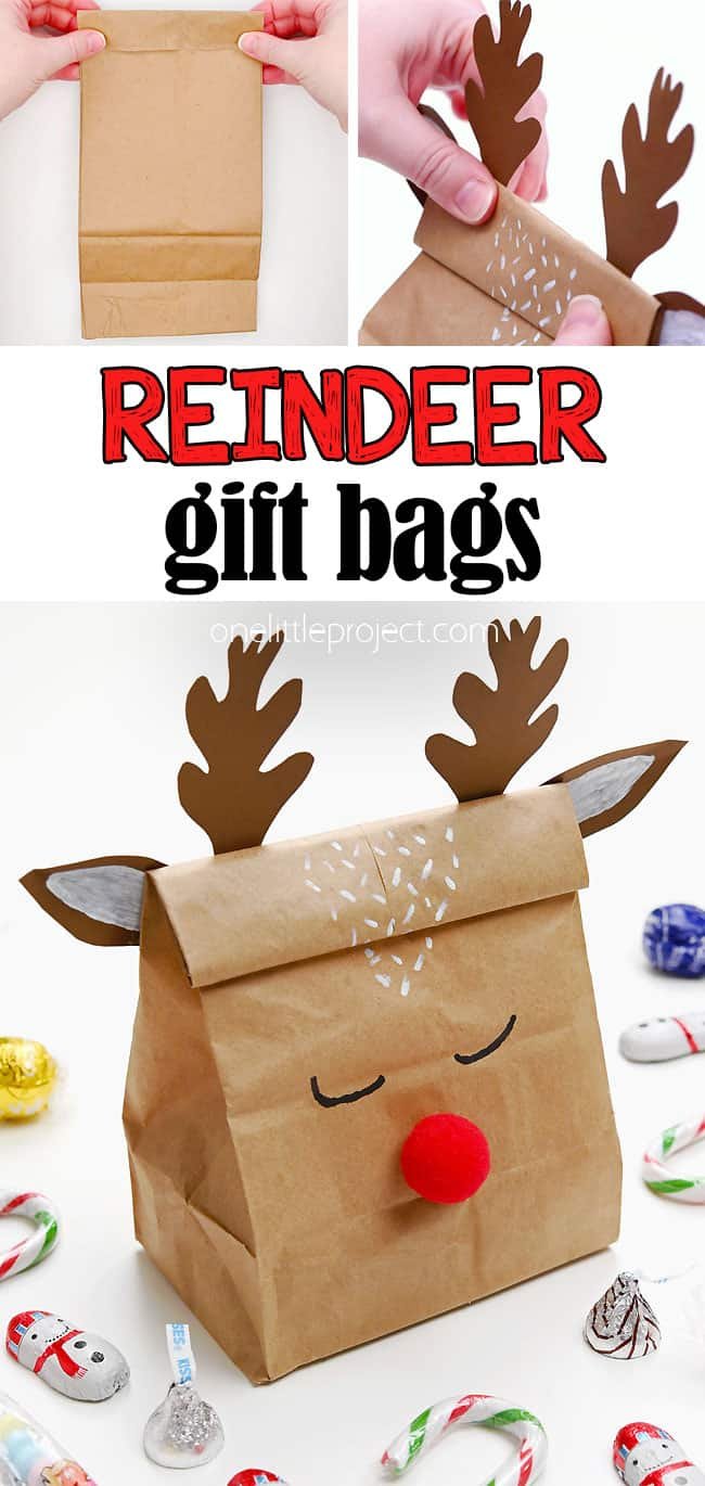 Easy reindeer gift bag craft