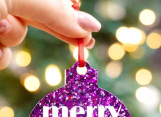 How to Make Resin Ornaments Glittery Christmas ornament made from epoxy resin