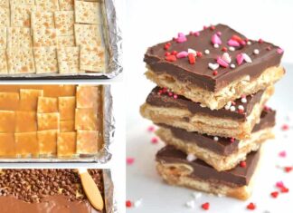 Chocolate Saltine Cracker Toffee – A Sweet and Simple Christmas Treat This saltine cracker toffee is incredibly addictive! It's so simple to make but it tastes amazing!! You NEED to try these!!