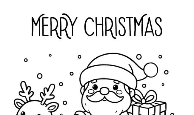 Santa Coloring Pages Santa Claus Coloring Pages - Santa in his sleigh with Rudolph