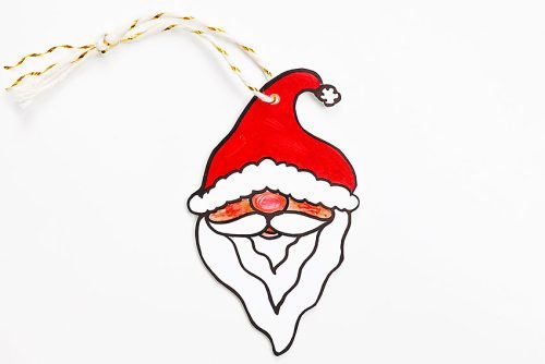 Shrinky Dink Santa ornament