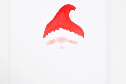 Santa with hat and face coloured